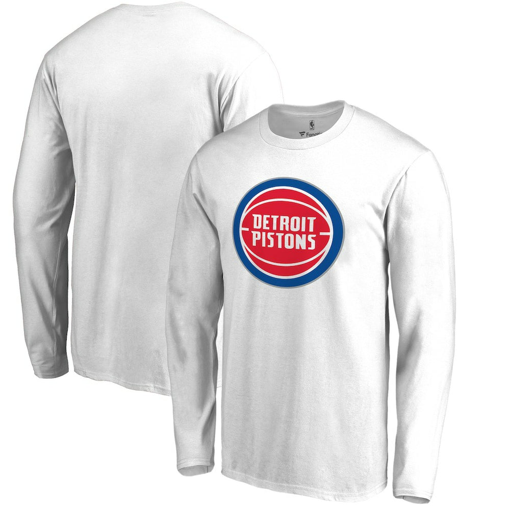Detroit Pistons Primary Logo Long Sleeve T-Shirt White - NBA