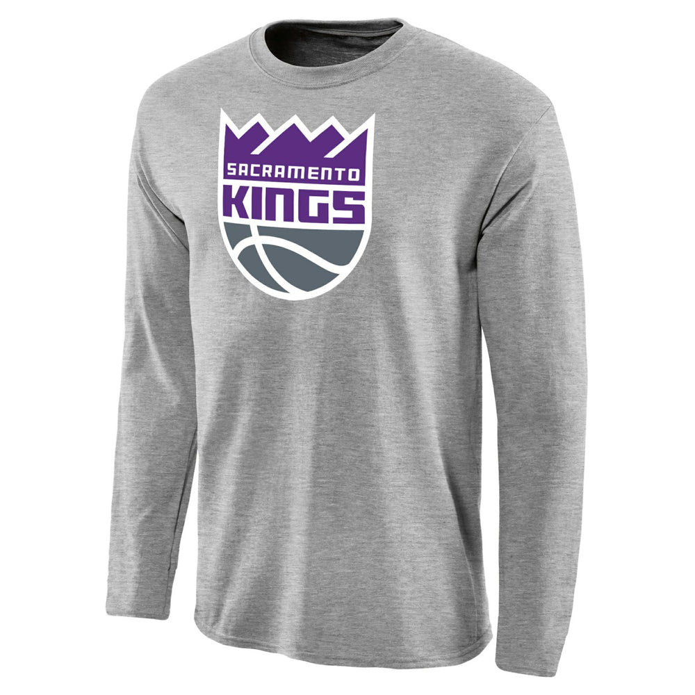 Sacramento Kings Primary Logo Long Sleeve T-Shirt Heather Gray - NBA