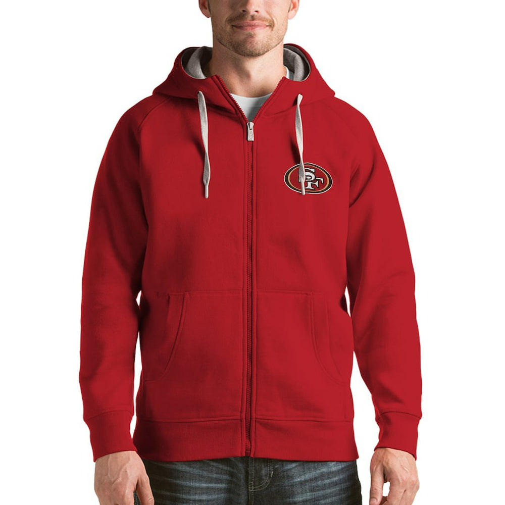 San Francisco 49ers Antigua Victory Full-Zip Hoodie Scarlet | NFL
