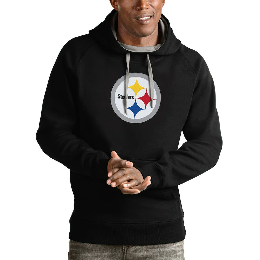 Pittsburgh Steelers Antigua Victory Pullover Hoodie Black | NFL
