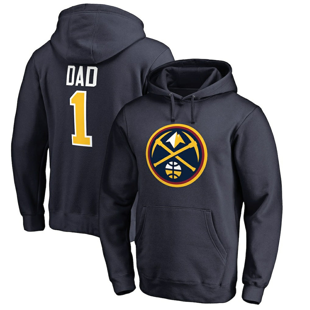 Denver Nuggets #1 Dad Pullover Hoodie Navy - NBA