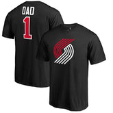 Portland Trail Blazers #1 Dad T-Shirt Black - NBA