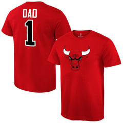 Chicago Bulls #1 Dad T-Shirt Red - NBA