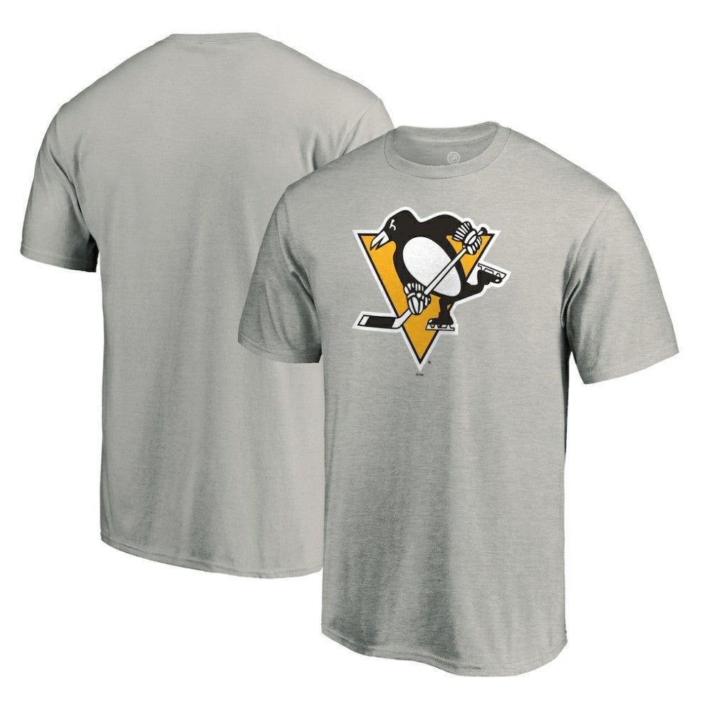 Pittsburgh Penguins Team Primary Logo 2 T-Shirt - Ash - NHL