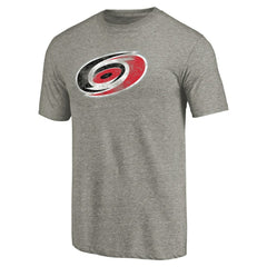 Carolina Hurricanes Distressed Team Logo Tri-Blend T-Shirt - Ash - NHL