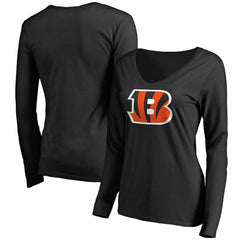 Cincinnati Bengals Women's Primary Team Logo Long Sleeve T-Shirt Black | NFL