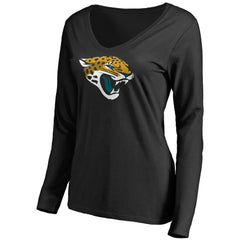 Jacksonville Jaguars Women's Primary Team Logo Long Sleeve T-Shirt Black | NFL