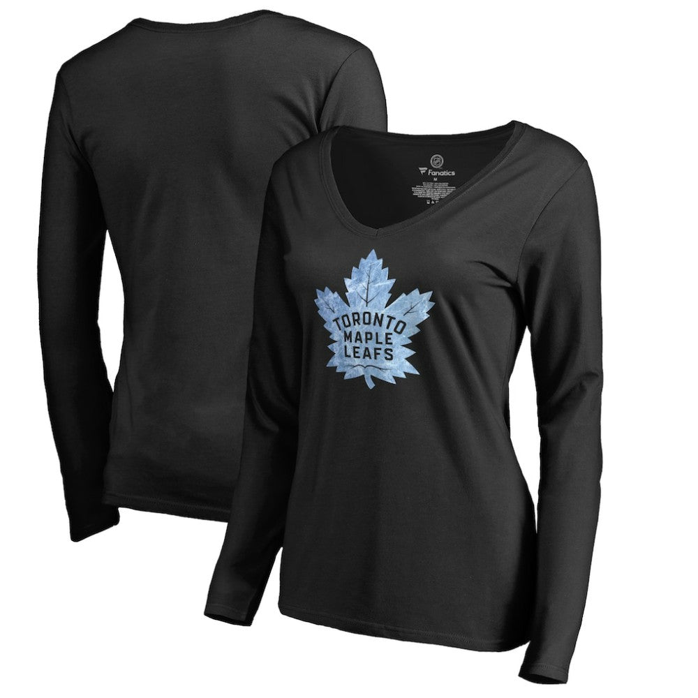 Toronto Maple Leafs Women's Pond Hockey Long Sleeve T-Shirt - Black - NHL