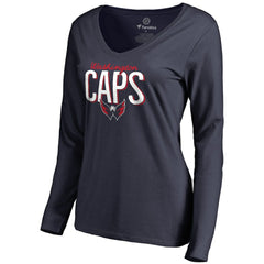 Washington Capitals Women's Nostalgia Long Sleeve T-Shirt - Navy - NHL