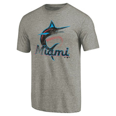 Miami Marlins Distressed Team Tri-Blend T-Shirt - MLB