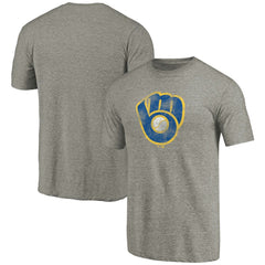 Milwaukee Brewers Distressed Team Tri-Blend T-Shirt - MLB