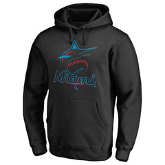 Miami Marlins Official Logo Fitted Pullover Hoodie - MLB