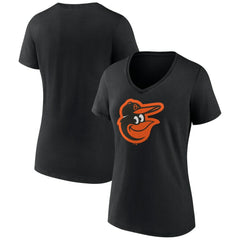 Baltimore Orioles Women's Team Color Primary Logo V-Neck T-Shirt - MLB