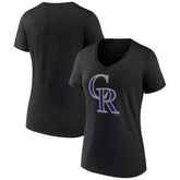 Colorado Rockies Women's Team Color Primary Logo V-Neck T-Shirt - MLB
