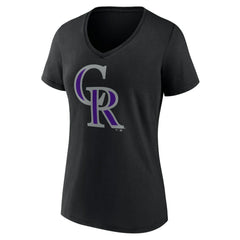 Colorado Rockies Women's Team Color Primary Logo V-Neck T-Shirt - MLB