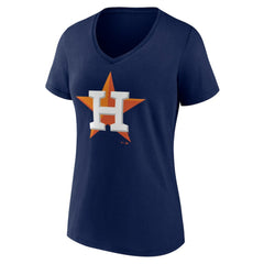 Houston Astros Women's Team Color Primary Logo V-Neck T-Shirt - MLB