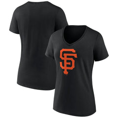 San Francisco Giants Women's Team Color Primary Logo V-Neck T-Shirt - MLB
