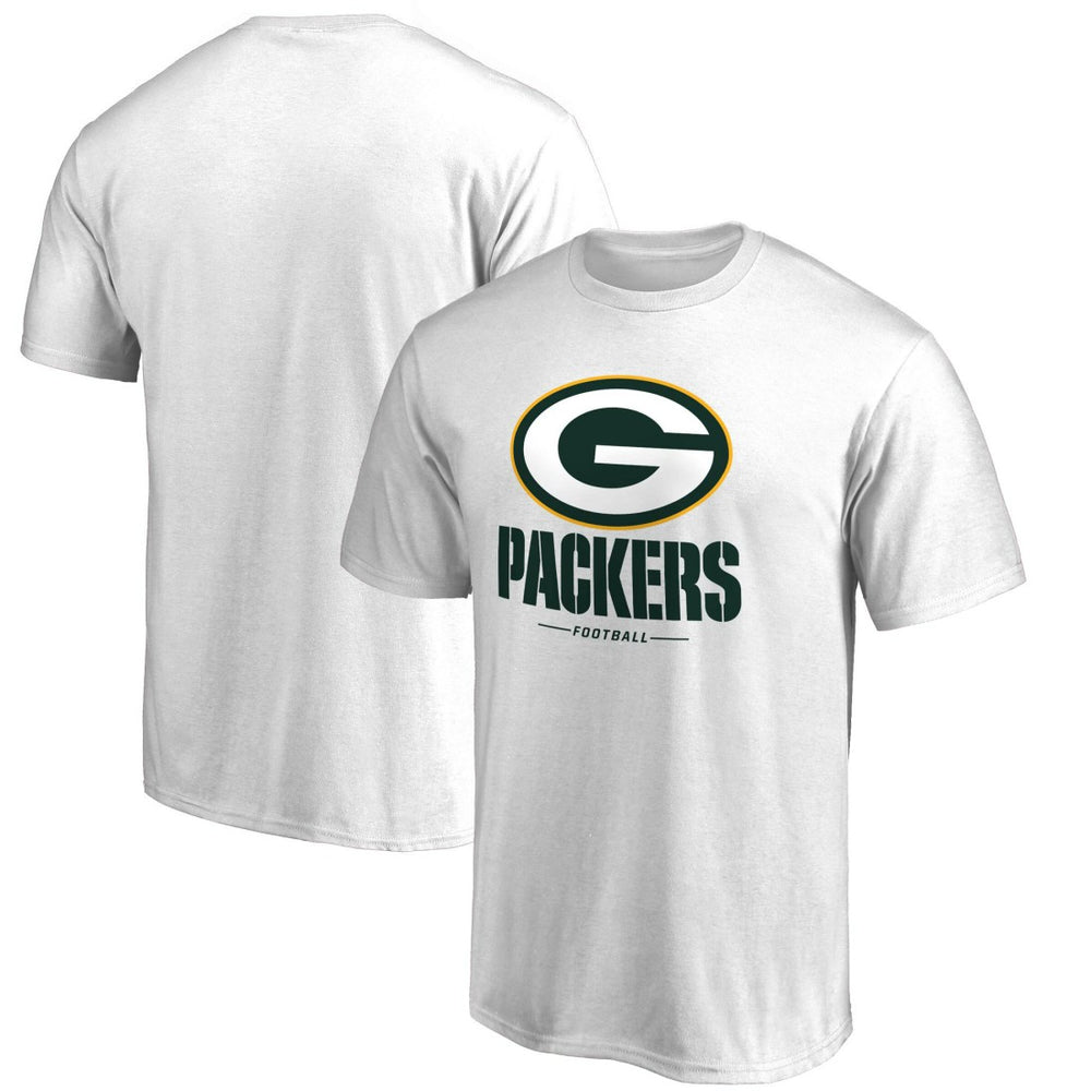 Green Bay Packers Team Lockup 2 T-Shirt White | NFL