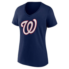 Washington Nationals Women's Secondary Color Primary Logo T-Shirt - MLB