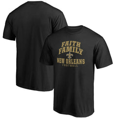 New Orleans Saints Faith Family T-Shirt Black | NFL