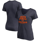Chicago Bears Women's Faith Family T-Shirt Navy | NFL