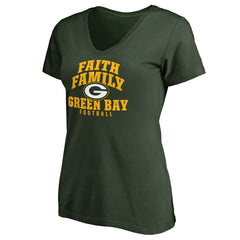 Green Bay Packers Women's Faith Family T-Shirt Green | NFL