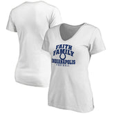 Indianapolis Colts Women's Faith Family V-Neck T-Shirt White | NFL