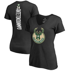 Giannis Antetokounmpo Milwaukee Bucks Women's Backer T-Shirt Black - NBA