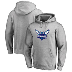 Charlotte Hornets Primary Logo Pullover Hoodie Heather Gray - NBA