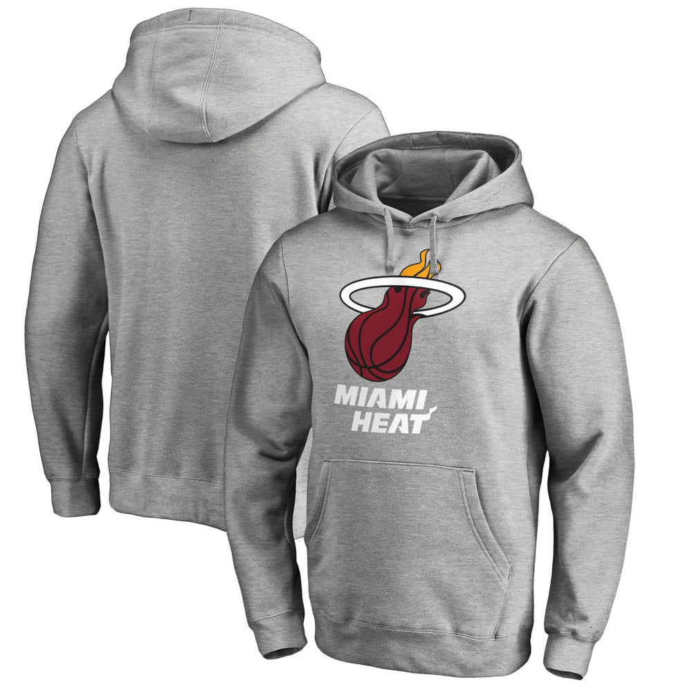 Miami Heat Primary Logo Pullover Hoodie Heather Gray - NBA