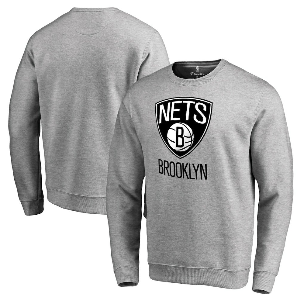 Brooklyn Nets Primary Logo Sweatshirt Heathered Gray - NBA