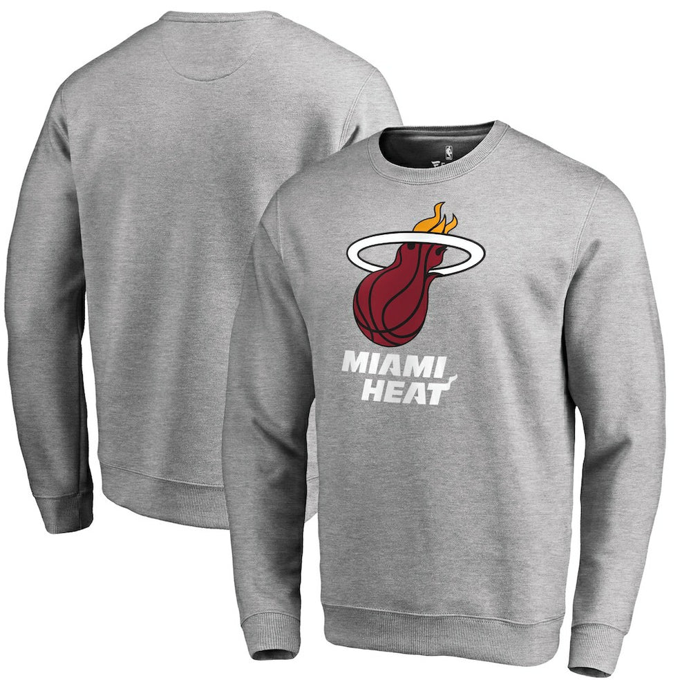 Miami Heat Primary Logo Sweatshirt Heathered Gray - NBA