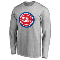 Detroit Pistons Primary Logo Long Sleeve T-Shirt Heather Gray - NBA