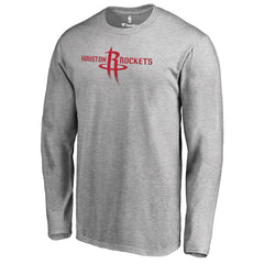 Houston Rockets Primary Logo Long Sleeve T-Shirt Heather Gray - NBA