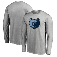 Memphis Grizzlies Primary Logo Long Sleeve T-Shirt Heather Gray - NBA