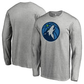 Minnesota Timberwolves Primary Logo Long Sleeve T-Shirt Heather Gray - NBA