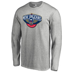New Orleans Pelicans Primary Logo Long Sleeve T-Shirt Heather Gray - NBA