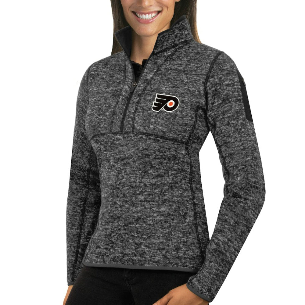 Philadelphia Flyers Antigua Women's Fortune Half-Zip Sweatshirt - Charcoal - NHL