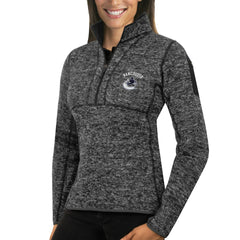 Vancouver Canucks Antigua Women's Fortune Half-Zip Sweatshirt - Charcoal - NHL