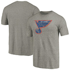 St. Louis Blues Throwback Logo 1987-1989 Tri-Blend T-Shirt - Ash - NHL