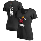 Goran Dragic Miami Heat Women's Backer V-Neck T-Shirt Black - NBA