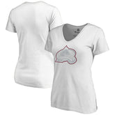 Colorado Avalanche Women's Whiteout V-Neck T-Shirt - White - NHL