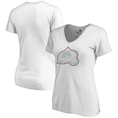 Colorado Avalanche Women's Whiteout V-Neck T-Shirt - White - NHL