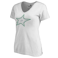 Dallas Stars Women's Whiteout V-Neck T-Shirt - White - NHL