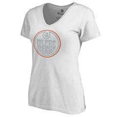 Edmonton Oilers Women's Whiteout V-Neck T-Shirt - White - NHL