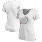 New Jersey Devils Women's Whiteout V-Neck T-Shirt - White - NHL