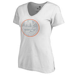 New York Islanders Women's Whiteout V-Neck T-Shirt - White - NHL