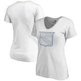 New York Rangers Women's Whiteout V-Neck T-Shirt - White - NHL