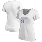 St. Louis Blues Women's Whiteout V-Neck T-Shirt - White - NHL