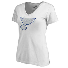 St. Louis Blues Women's Whiteout V-Neck T-Shirt - White - NHL